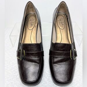 Life Stride Soft System Women's Dark Brown Faux Leather Loafers | 8.5 M